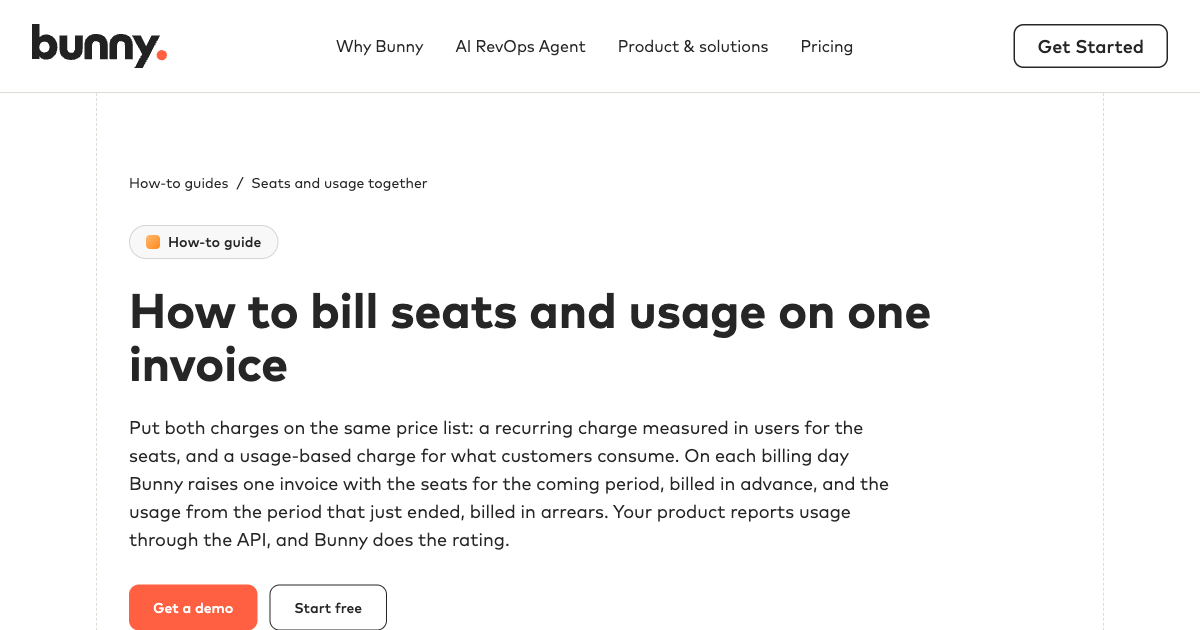 How to Bill Seats and Usage on One Invoice | Bunny