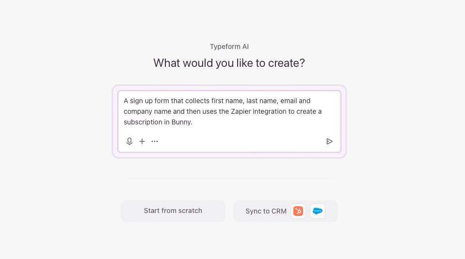 From prompt to trial subscription: Typeform AI, Zapier, and Bunny